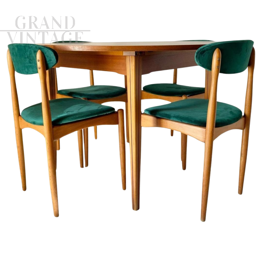 Design dining set in the style of Rajmund Halas, 1960s Italy   