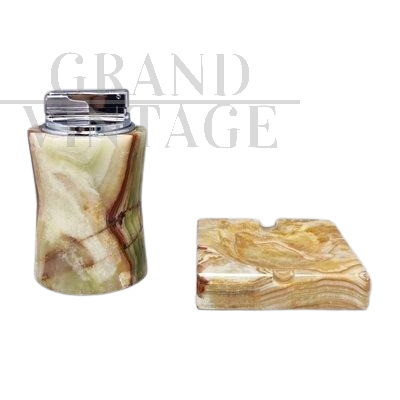 Vintage onyx smoking set, Italy 1960s