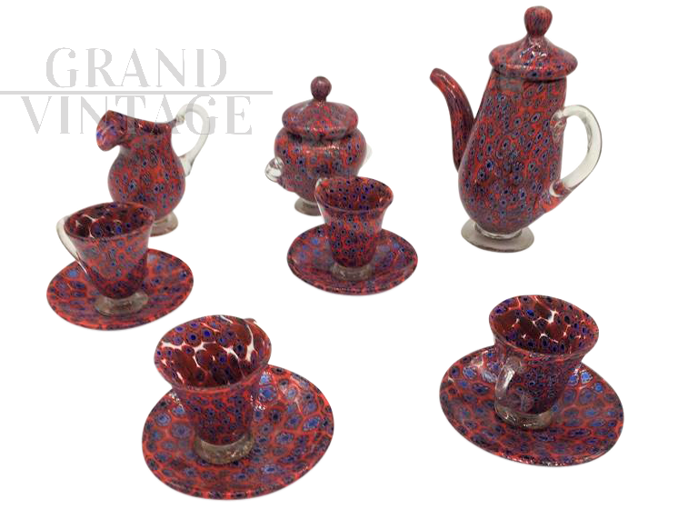 Complete vintage coffee set in Murano glass