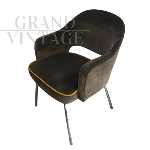 Set of 4 vintage velvet armchairs, Gastone Rinaldi style