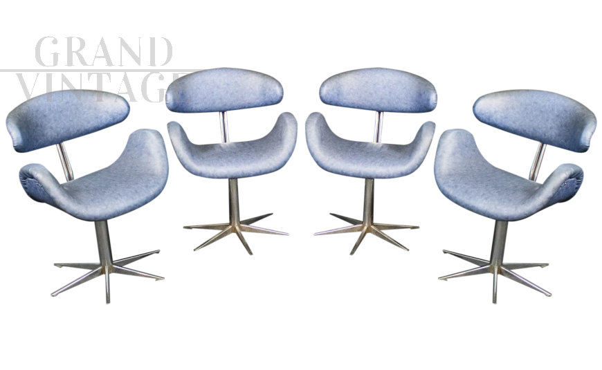 Set of 4 vintage 60s hairdressing chairs