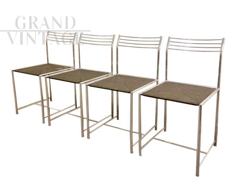 Set of 4 Spaghetti chairs by Giandomenico Belotti for Fly Line, Italy 1970s