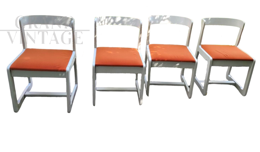 Set of 4 vintage Willy Rizzo style chairs for Mario Sabot      