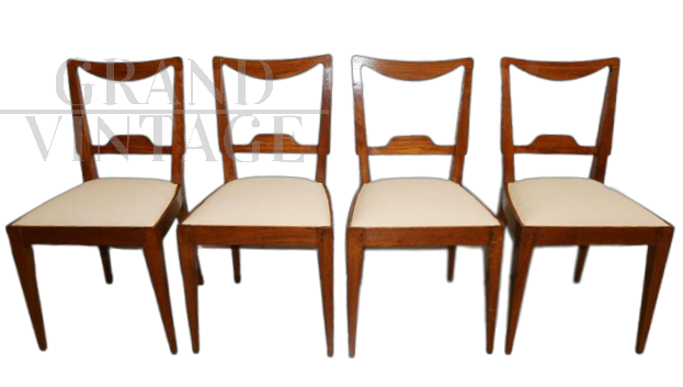 Set of four antique oak chairs from the mid-19th century    