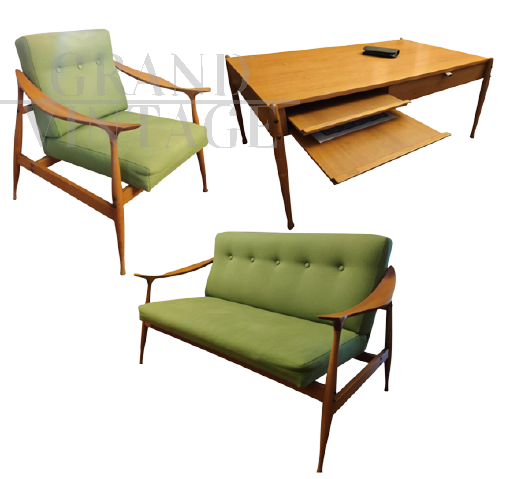 Lounge set by Ico Parisi for Fratelli Reguitti, Lord series