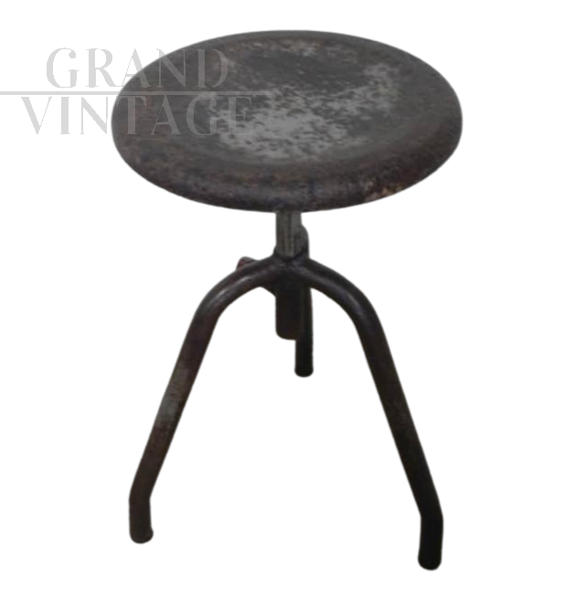 1950s workshop iron stool