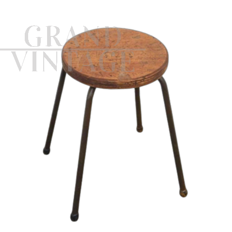 Vintage industrial fixed stool, 1980s