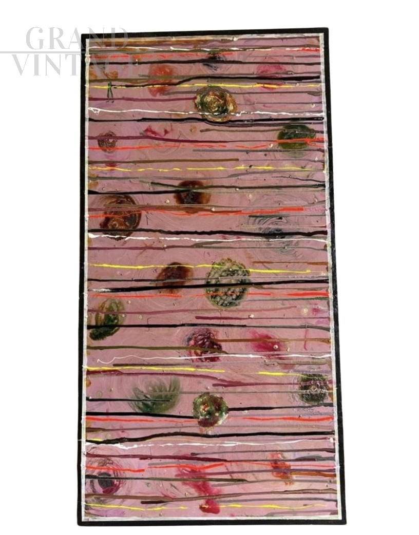 Sinergie - abstract painting by Bruno Carlino, tempera and enamel