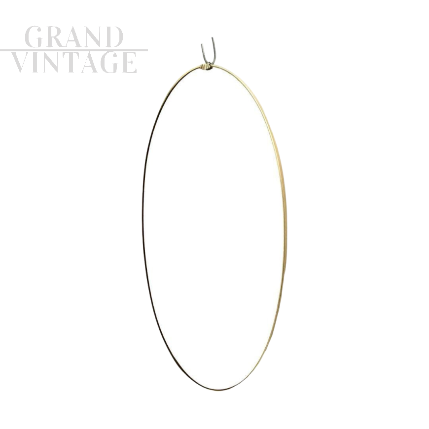 Oval brass mirror in Gio Ponti style, Italy 1950s