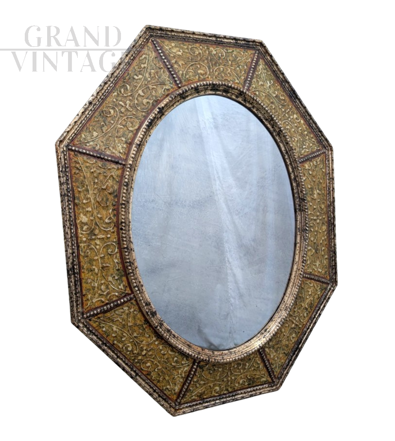 Classic Venetian mirror in carved wood, Italy mid 1900s