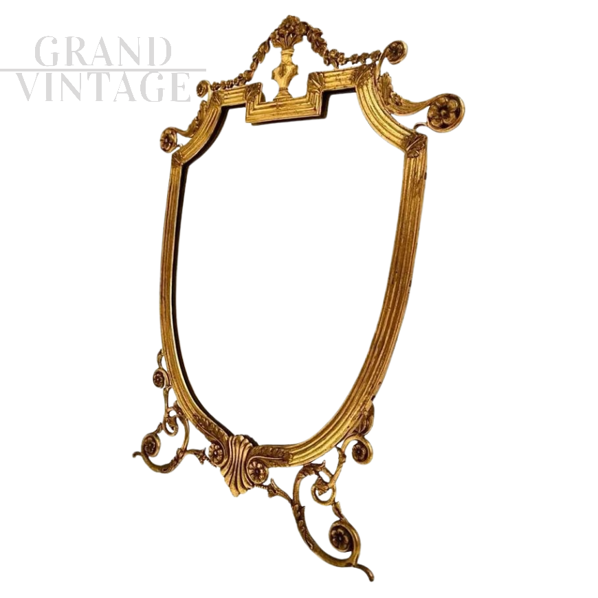 1920s Art Deco brass table mirror