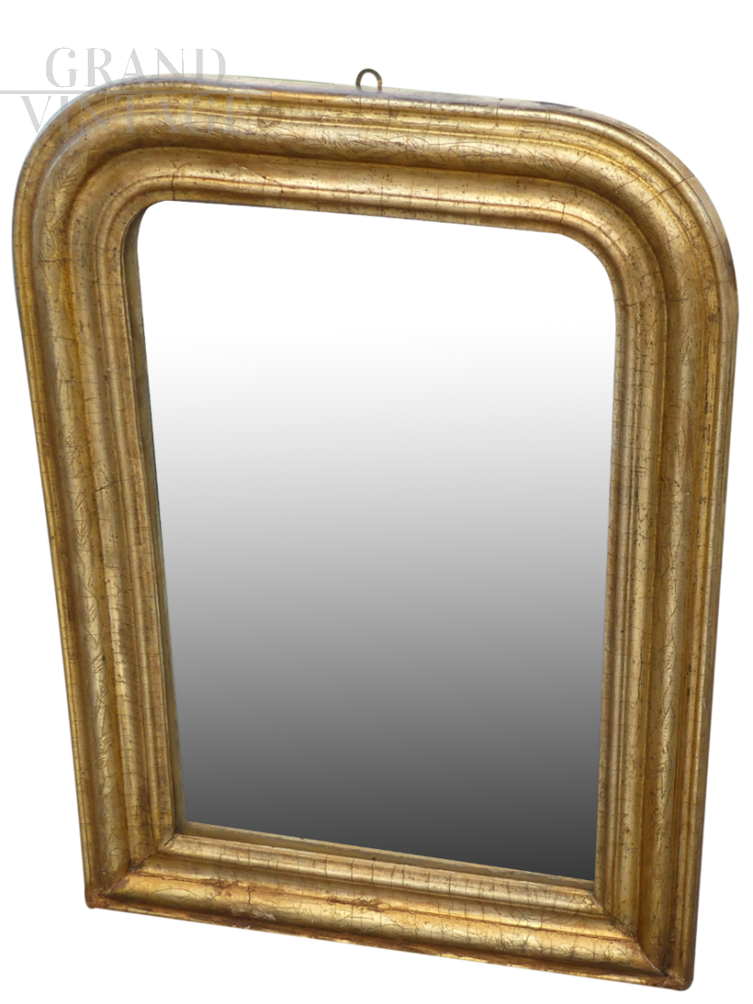 19th century mirror in gold leaf with original glass