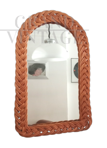 1960s bamboo and rattan mirror                         
                            