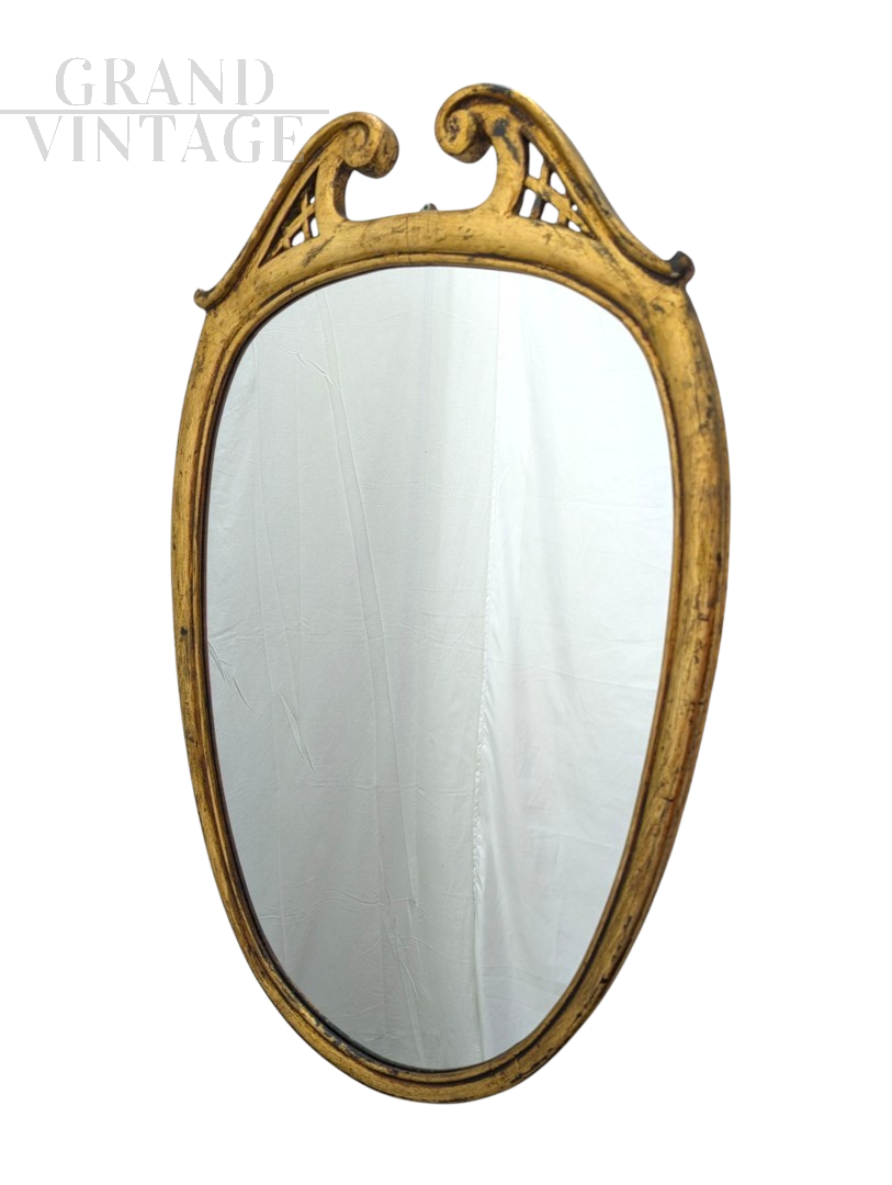 Classic style mirror with gilded wooden frame, late 1900s