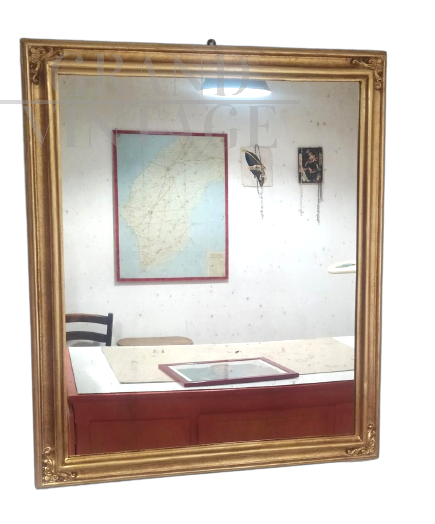 Rectangular mirror from the early 1900s in gold leaf