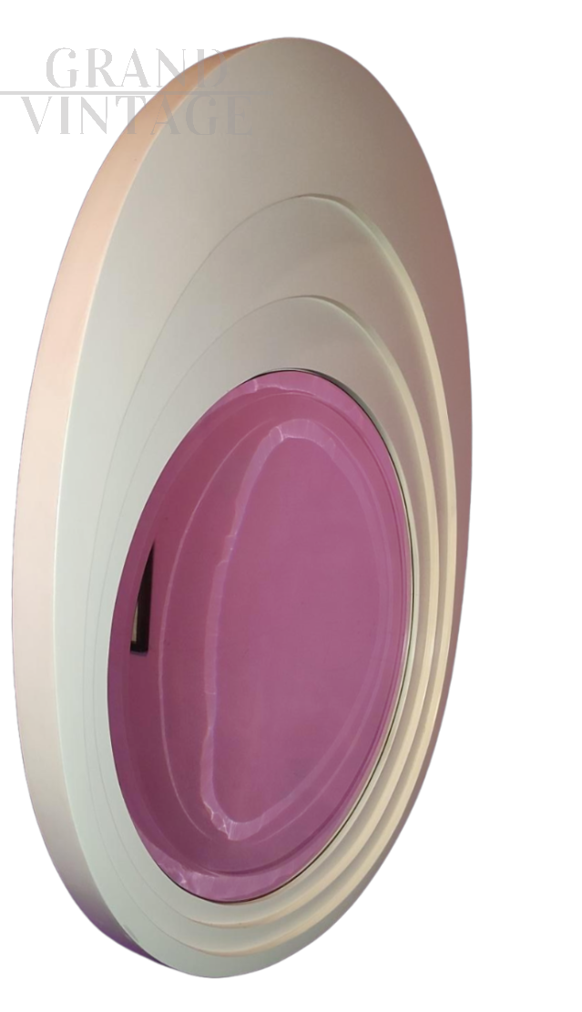 White oval Space Age mirror         