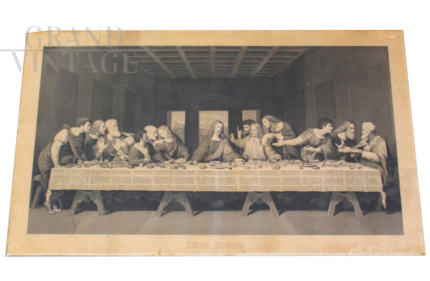 Antique print of the Last Supper by Leonardo Da Vinci, Italy 1800