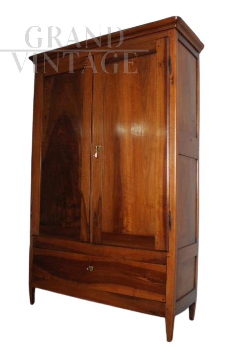 Antique walnut wardrobe or pantry cabinet from the late 18th century