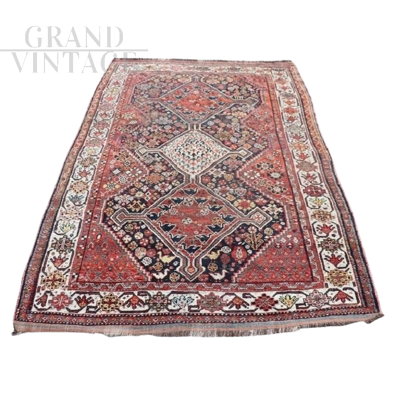 Vintage Middle Eastern Persian Shiraz carpet, 20th century
