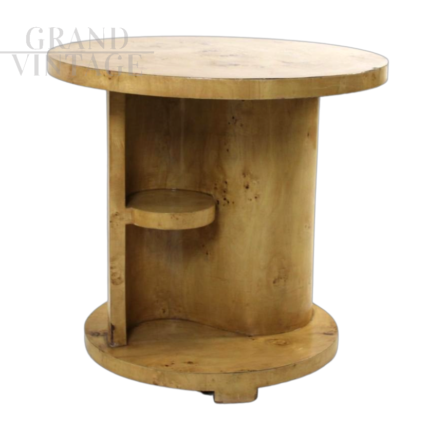 Art Deco American birch briar side table, 1970s