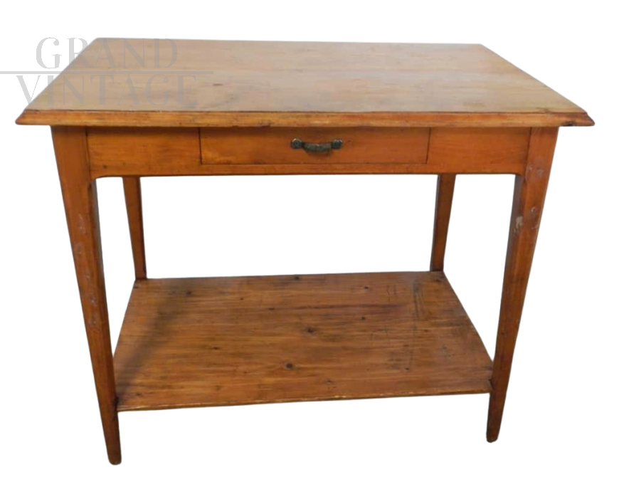 Small vintage table with shelf, Italy 1960s