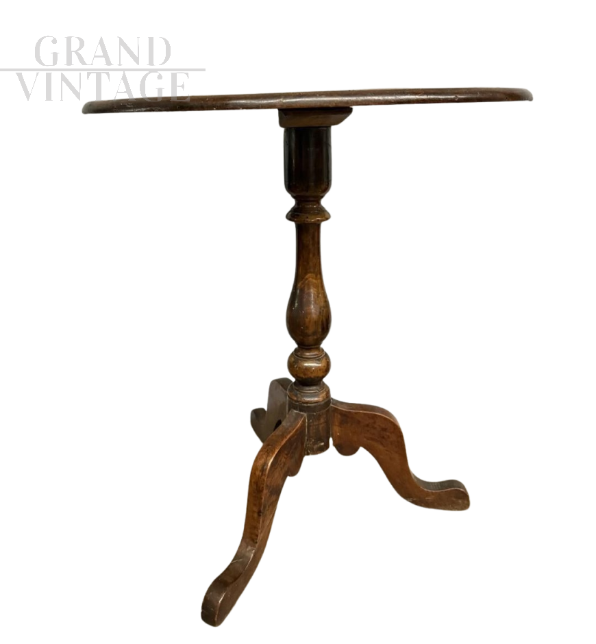 Antique Louis Philippe era oval walnut side table           