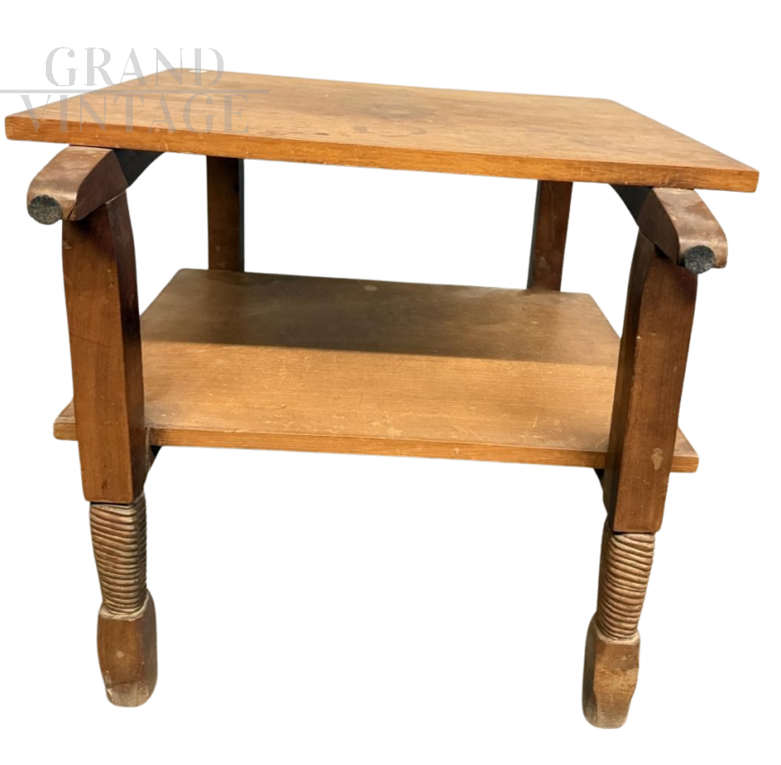 1940s Art Deco coffee table with carved details