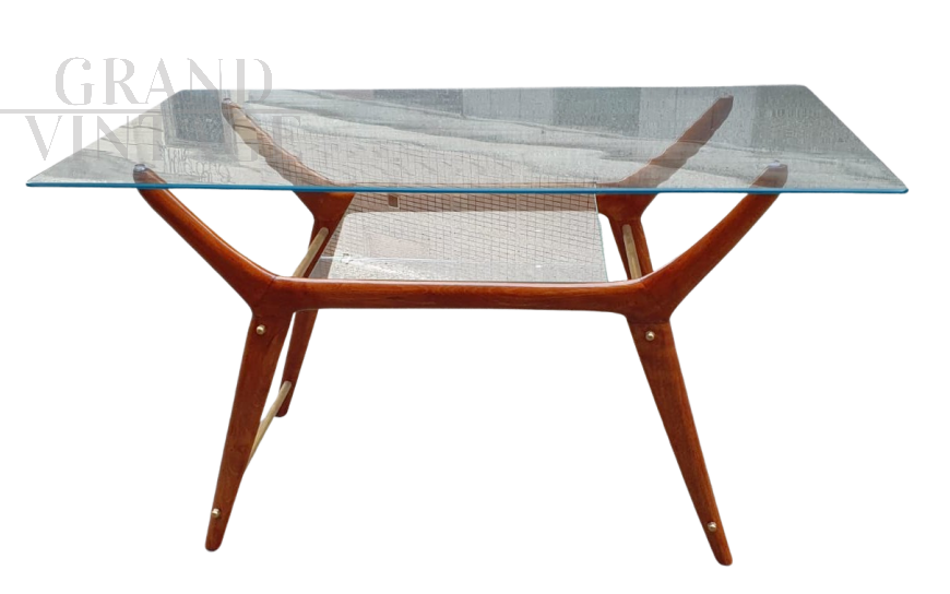 Ico Parisi coffee table with double glass top