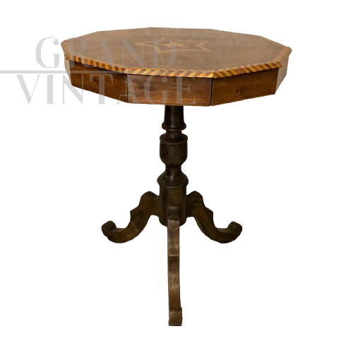 Inlaid coffee table early 1800s with decagonal top