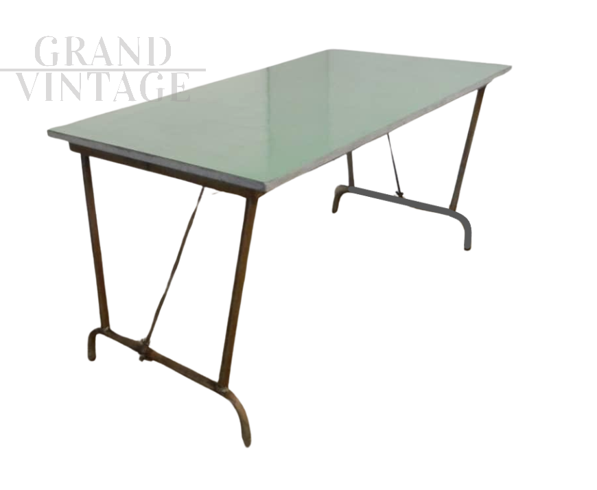 Vintage green formica folding table, 1960s