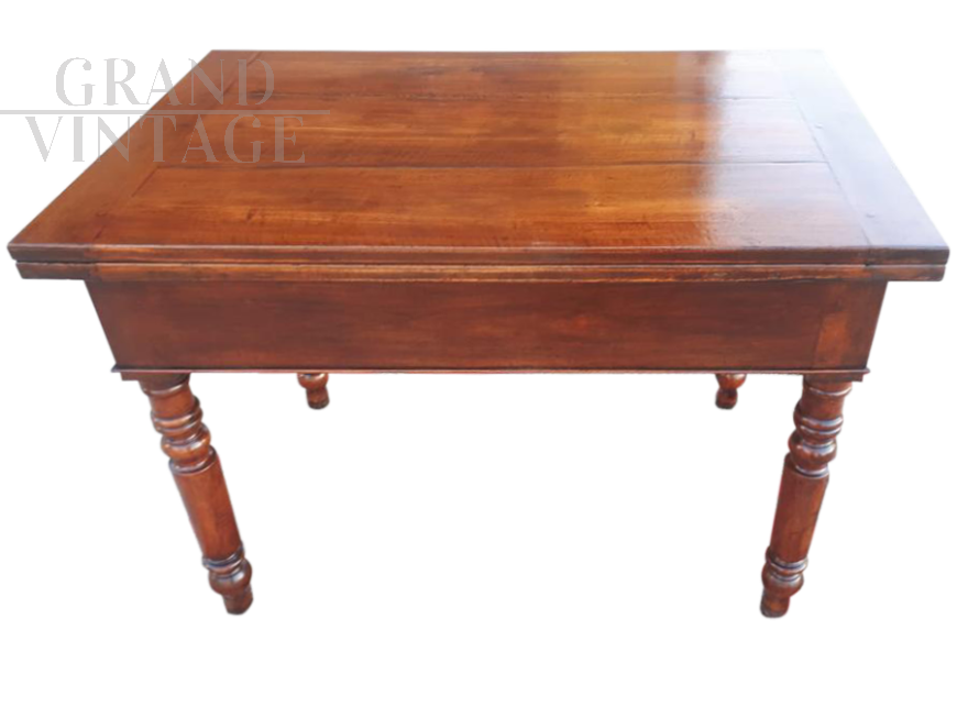 Antique extendable draw leaf table, mid 19th century