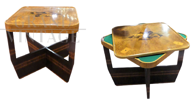Art Deco game table with removable top