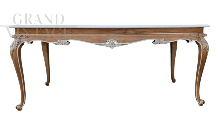 Classic French style carved walnut living room table