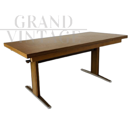 70s mid-century extendable table in teak wood    