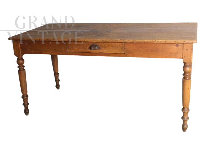 Antique Provençal table from the late 19th century restored in patina