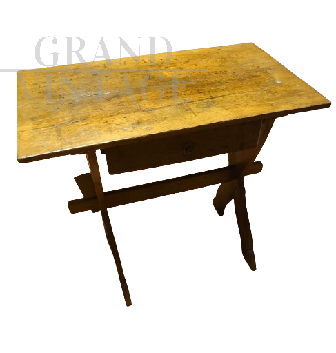 Antique mid-19th century Tyrolean table with drawer