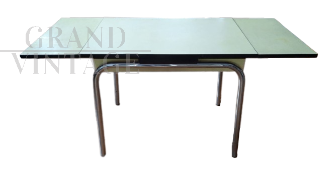 Vintage extendable table in green formica  