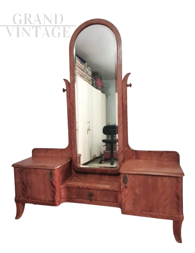 1930s Art Deco dressing table with large adjustable mirror