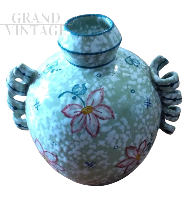 Deruta ceramic amphora vase signed G. Lamincia