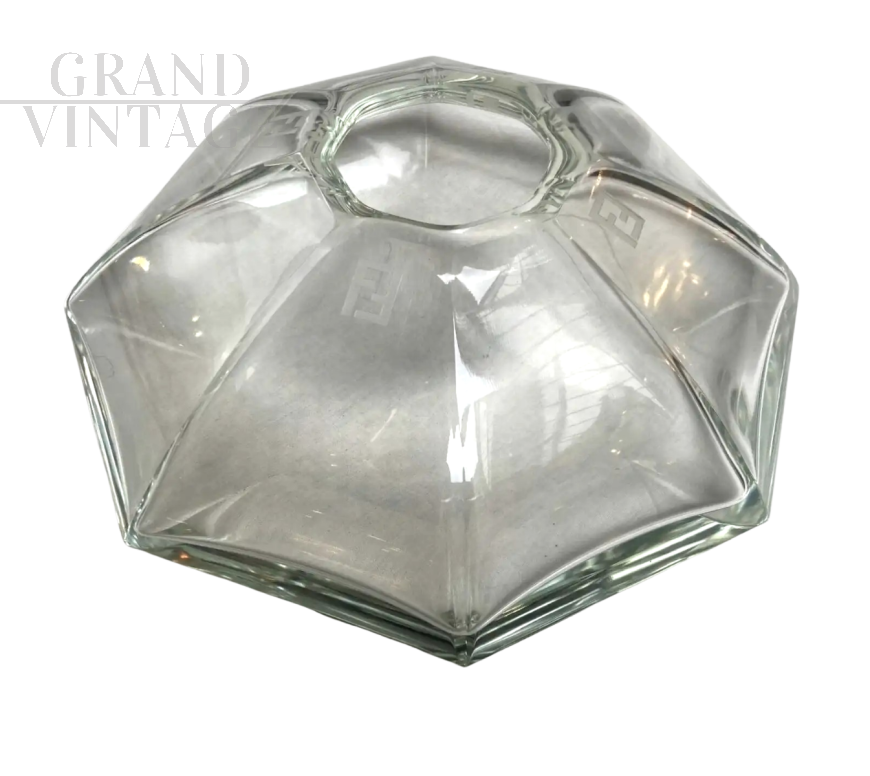 Murano glass bowl vase with Fendi logo