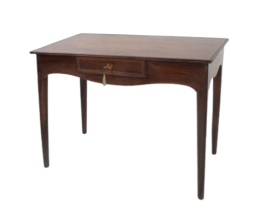Writing desk with maple inlays