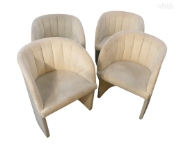 Set of 4 alcantara armchairs