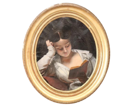 Portrait of a girl reading