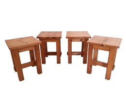 4 rustic vintage stools