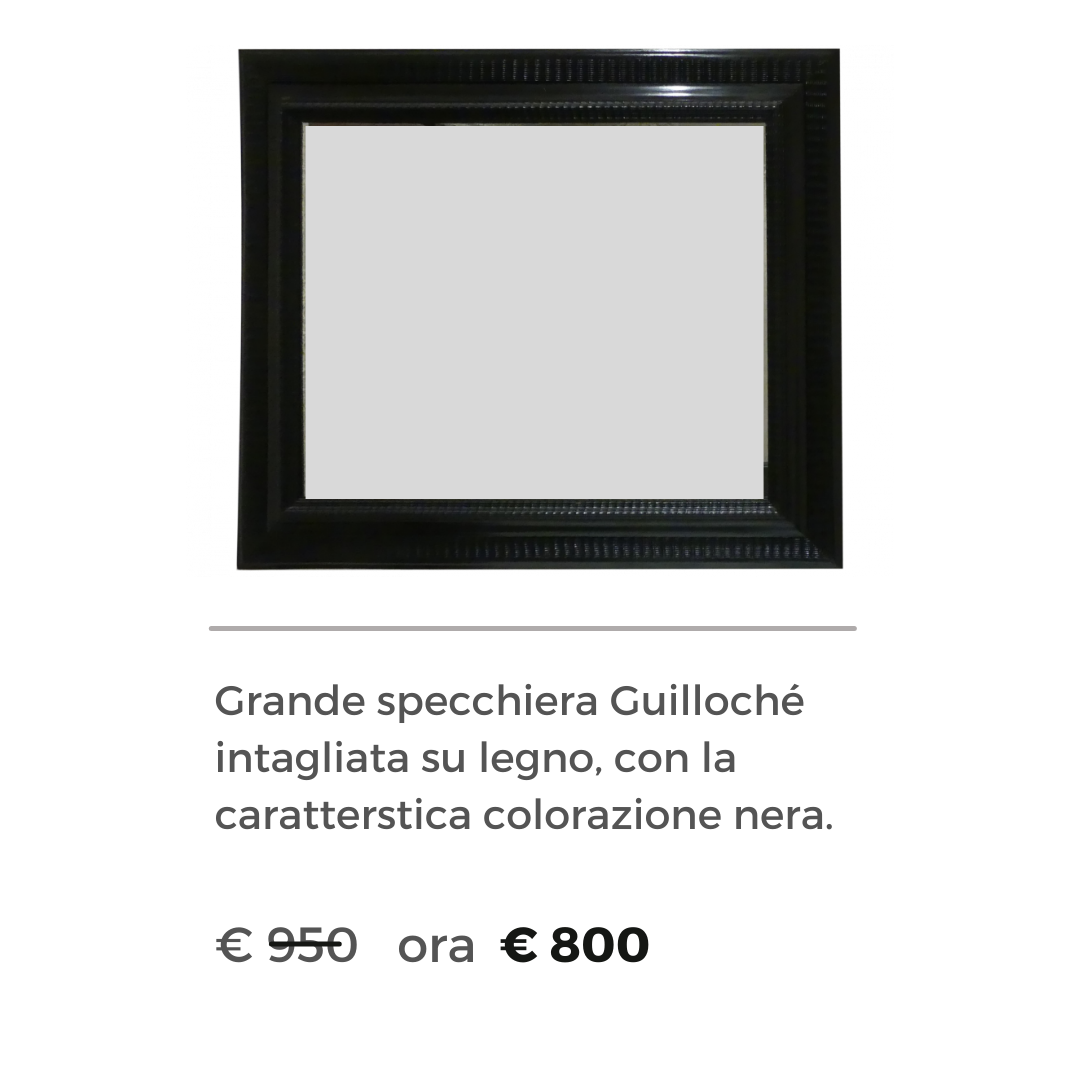 specchio guilloche cornice legno nero