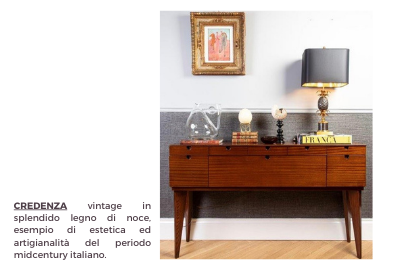 interno con mobili e complementi d'arredo vintage