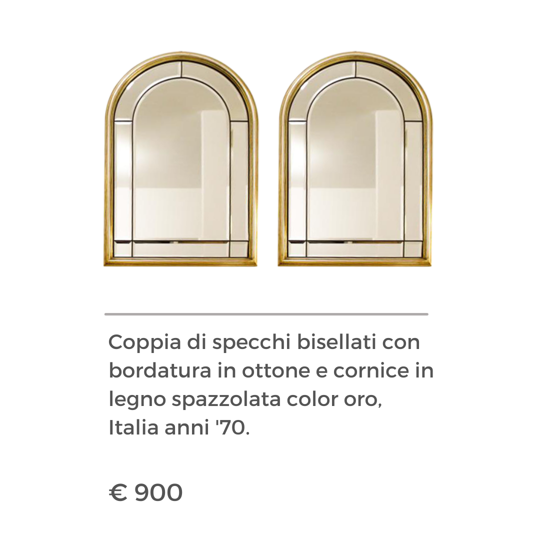 Coppia di specchi in ottone