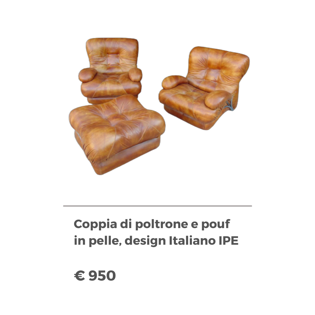 poltrone e pouf in pelle design IPE
