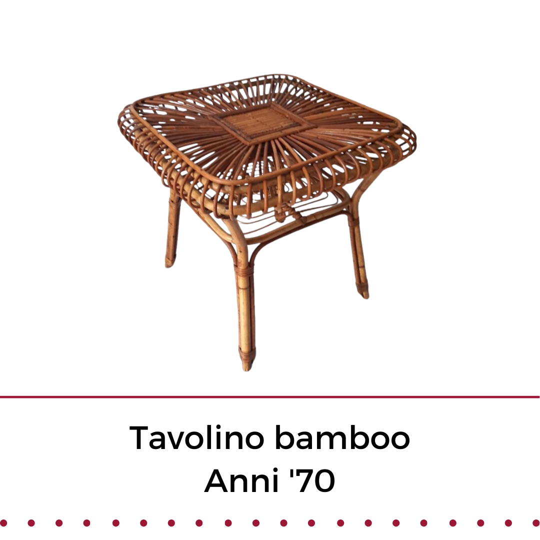 tavolino in bambù anni '70