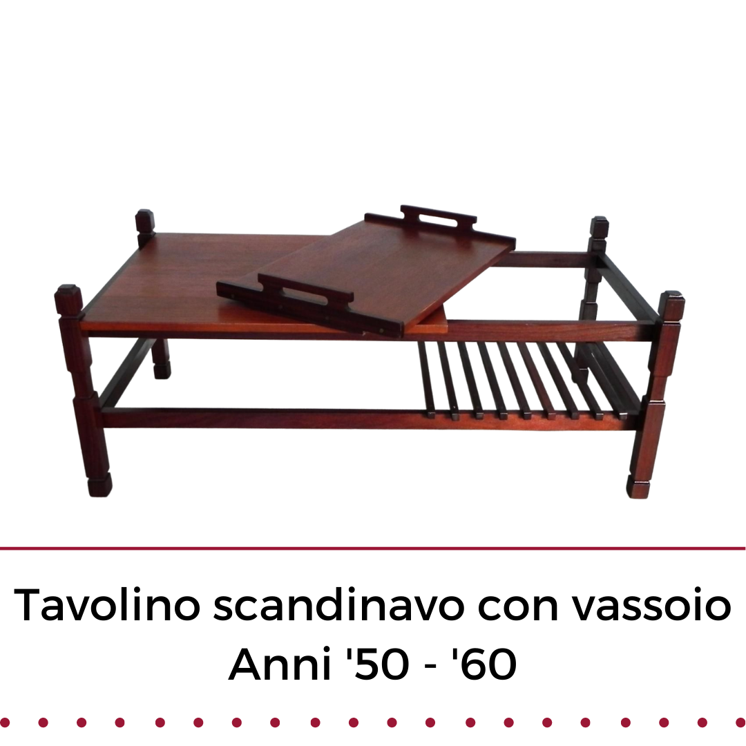Tavolino scandinavo con vassoio estraibile